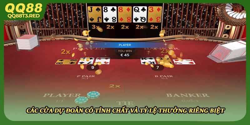 Các cửa dự đoán có tính chất và tỷ lệ thưởng riêng biệt