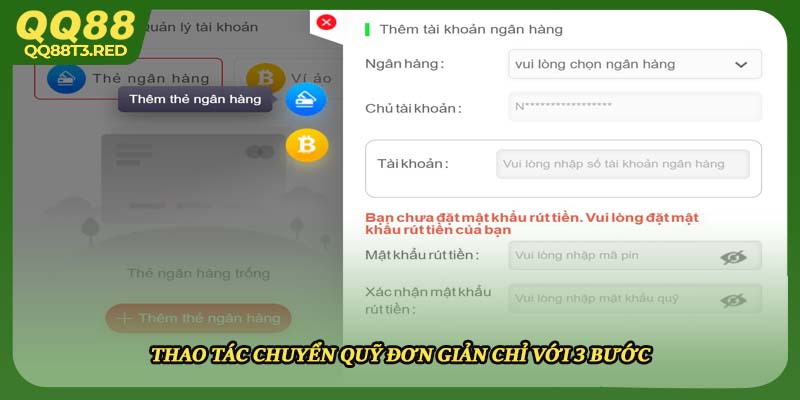 Thao tác chuyển quỹ đơn giản chỉ với 3 bước